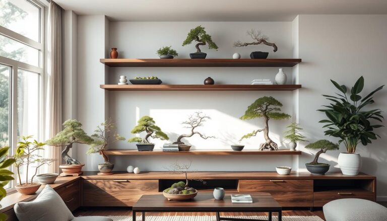 inspirasi desain penempatan bonsai